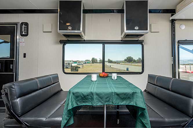 ATC 8528-FB Toy Hauler Interior galley and dinette area