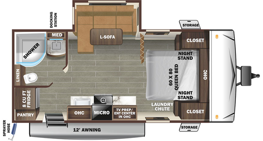 Superlite 212 FB floorplan illustration