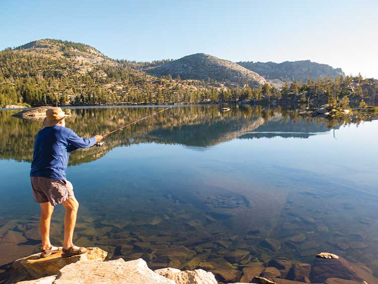 Fishing in the lakes was unproductive for the author; fortunately, food drops were preplanned. 