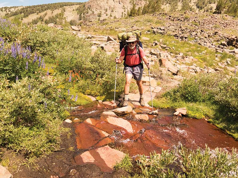 MSR trekking poles helped tremendously with crossing on slippery rocks, especially when getting caught up taking in the surrounding scenery.