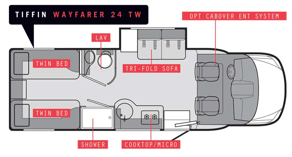 Tiffin Wayfarer 24 TW floorplan