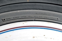 Close up of tire tread