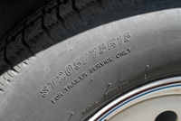 Close up of RV tire
