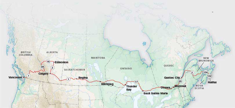 Trans Canada Hwy Map