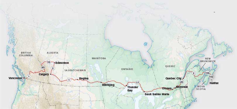 Trans Canada Highway Map