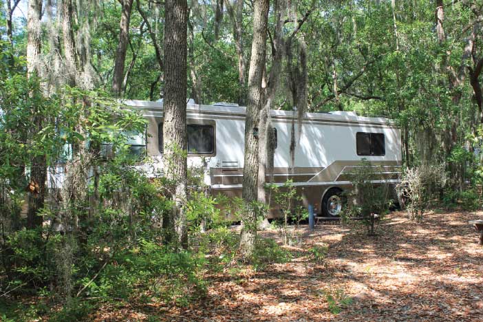 Some of the RV sites at Hunting Island State Park can accommodate motorhomes up to 40 feet in length.