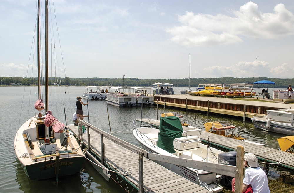 South Shore Pier in Ephraim rents all types of boats.