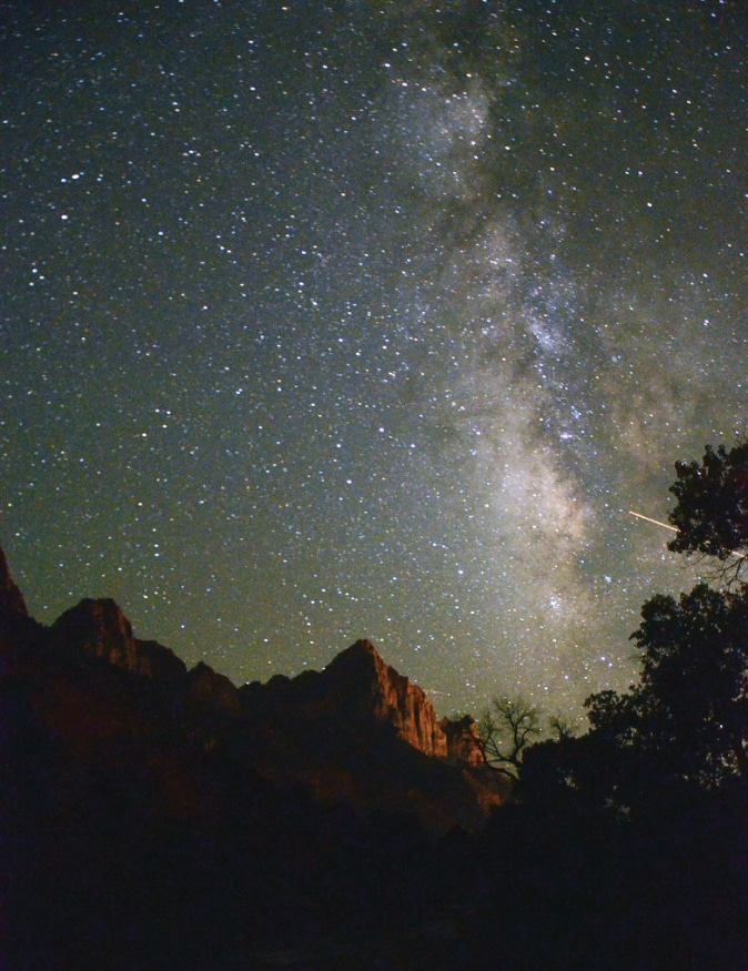 On a clear night, head outside and look up at the stars to see views that rival the famous Zion daytime scenery.