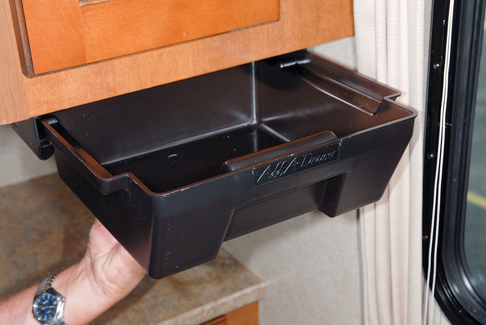 AddADrawer allows RVers to utilize wasted space to stash items