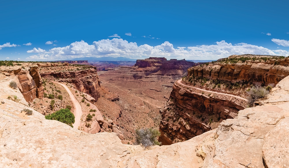 Canyon vistas abound in the park, which offers hundreds of miles of trails. Be sure to bring water. 