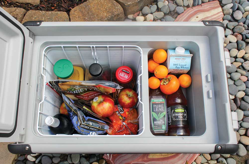 Dometic Cooler packed with food and beverages