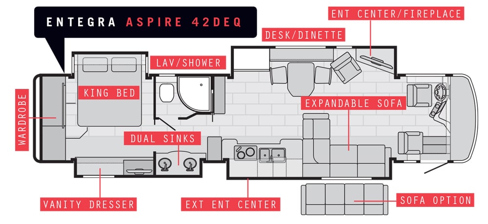 Entegra Aspire 42DEQ floorplan