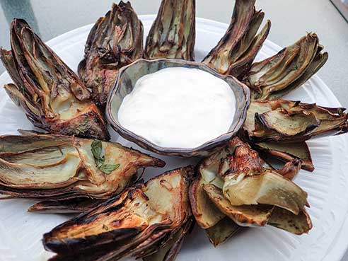 Grilled Artichokes with Grilled Lemon Mayonnaise