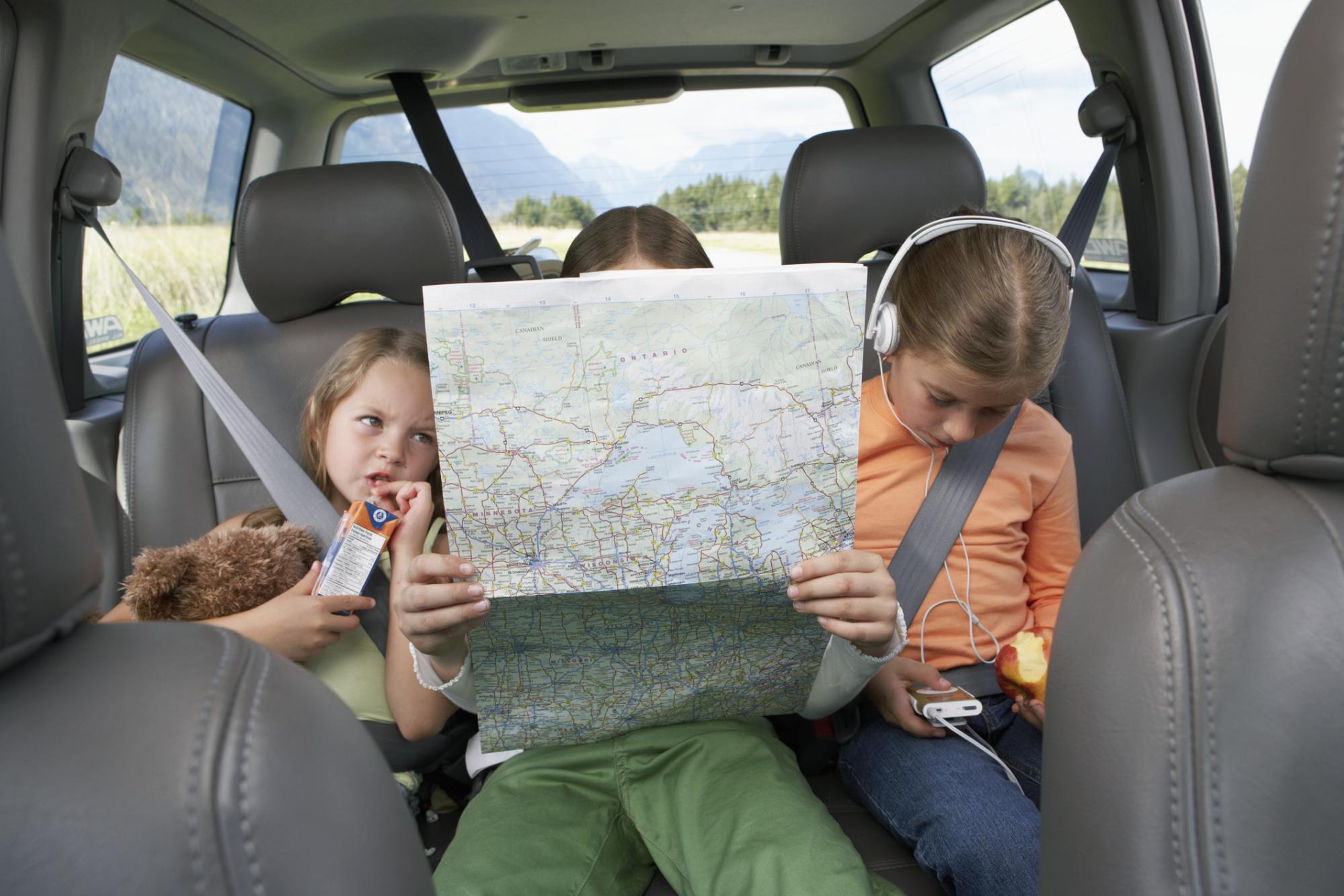 Kids looking at a map