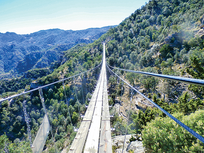 For a thrilling crossing of Copper Canyon, the swinging bridge at the Divisadero lookout spans the chasm and the Urique River below.