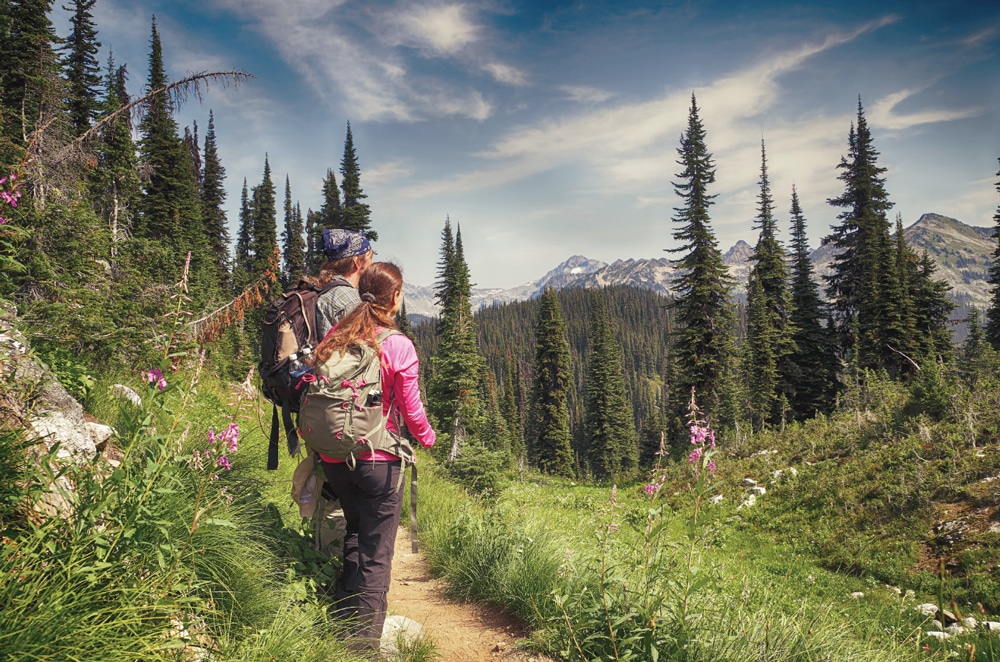 Couple hiking 