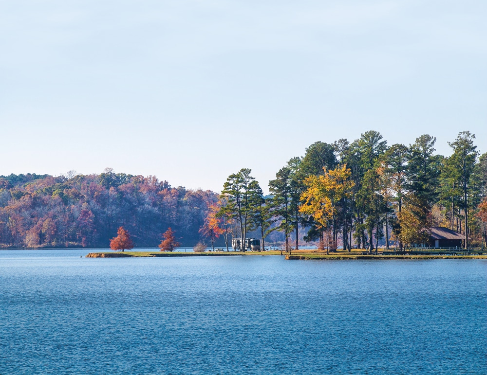 Just 4 miles off the Parkway at milepost 243 is Davis Lake Campground with 24 sites – 14 of which are lakeside – flush toilets and a dump station.
