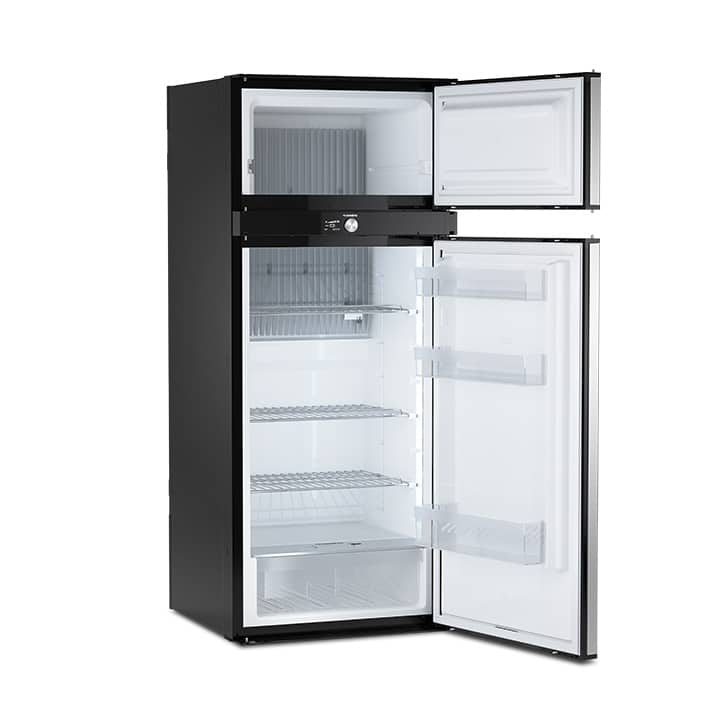 Dometic RMD10.5XT refrigerator with fridge and freezer doors op