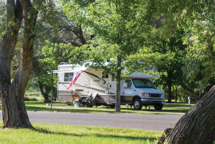  Three Island Crossing State Park near Glenns Ferry, Idaho, has large, shady campsites.