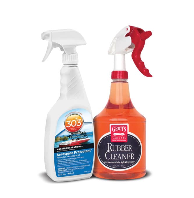 Spray bottles with tire cleaner