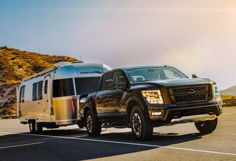 Nissan Titan towing an Airstream
