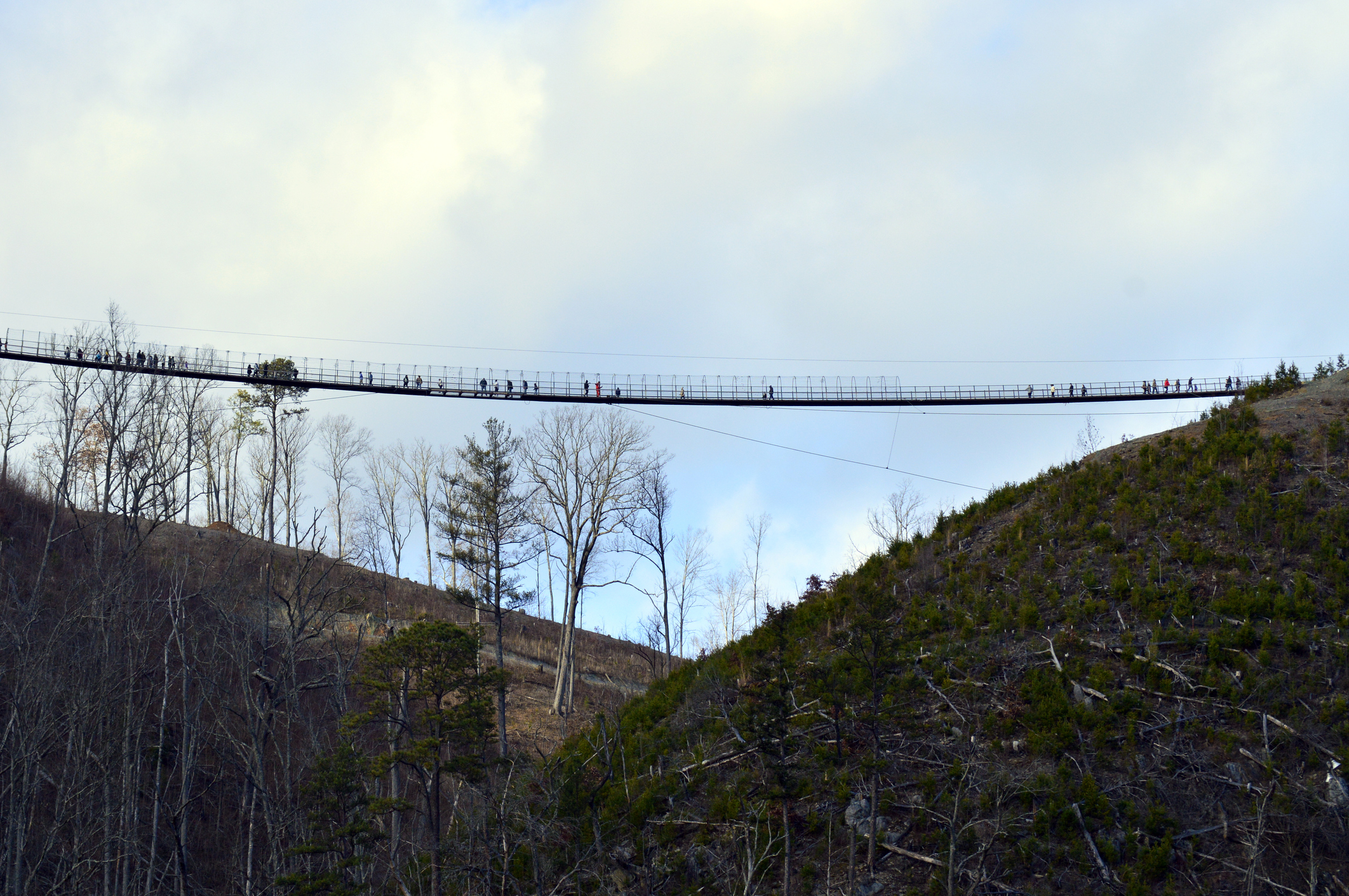 Gatlinburg pedestrian suspension bridge tourist attraction