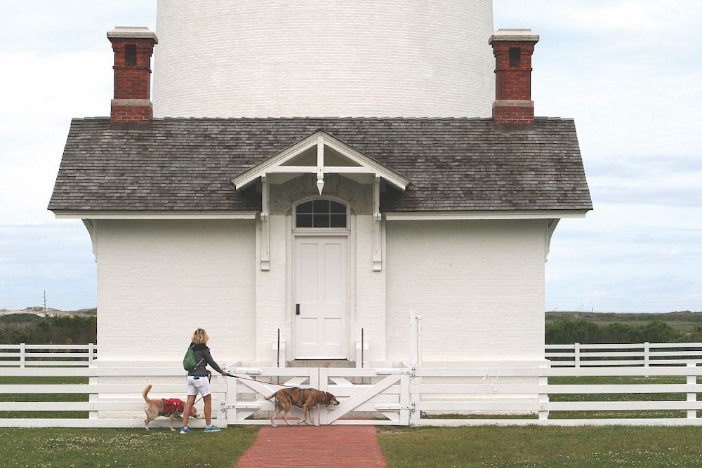 woman with her dog