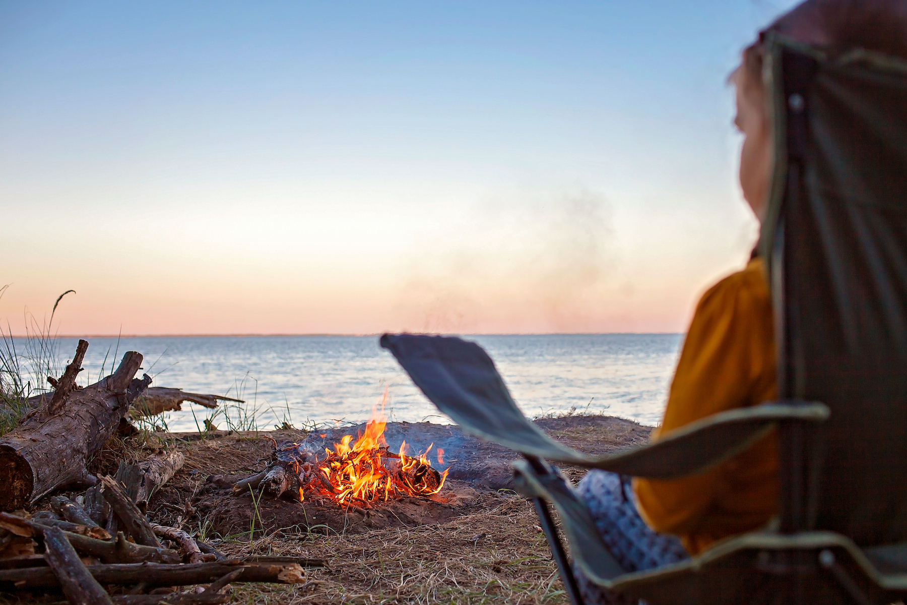 Kid at Campfire