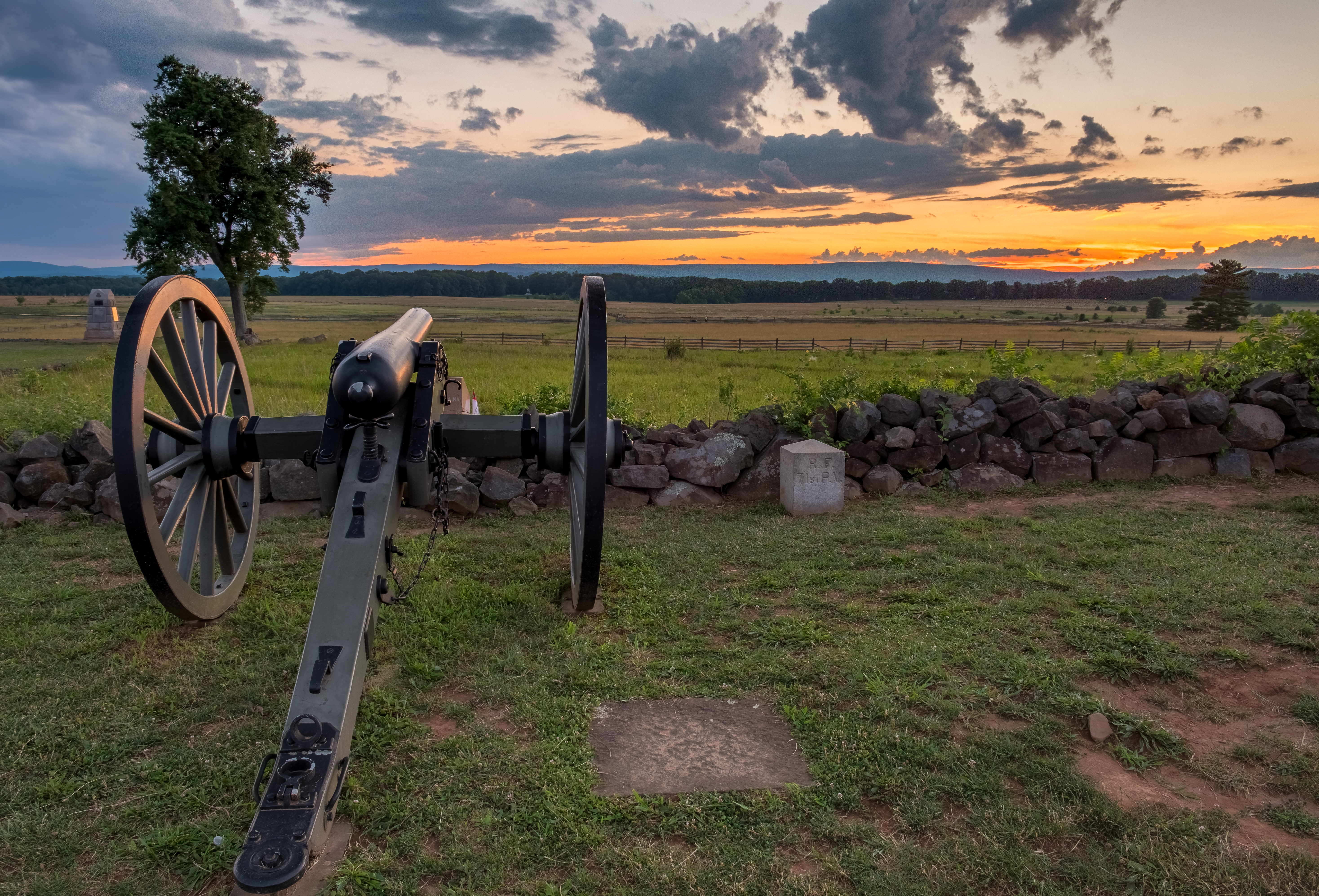 Sunset at Gettysburg National Military Park - Historic Battlefields