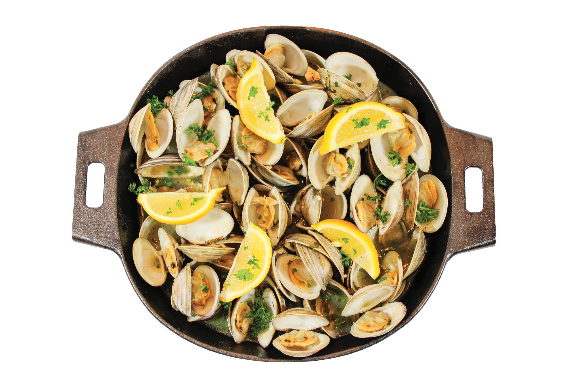 Lemon Garlic Steamed Clams