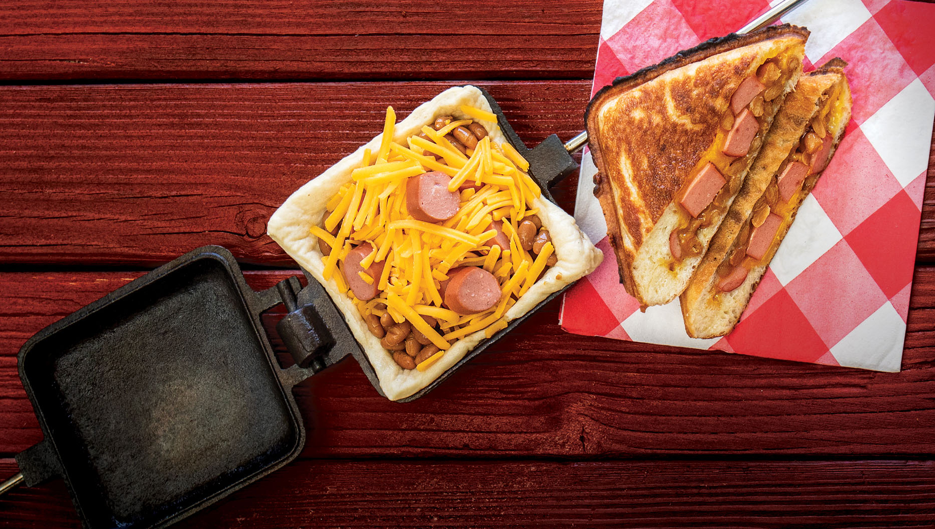 Pie Iron Frank and Beans