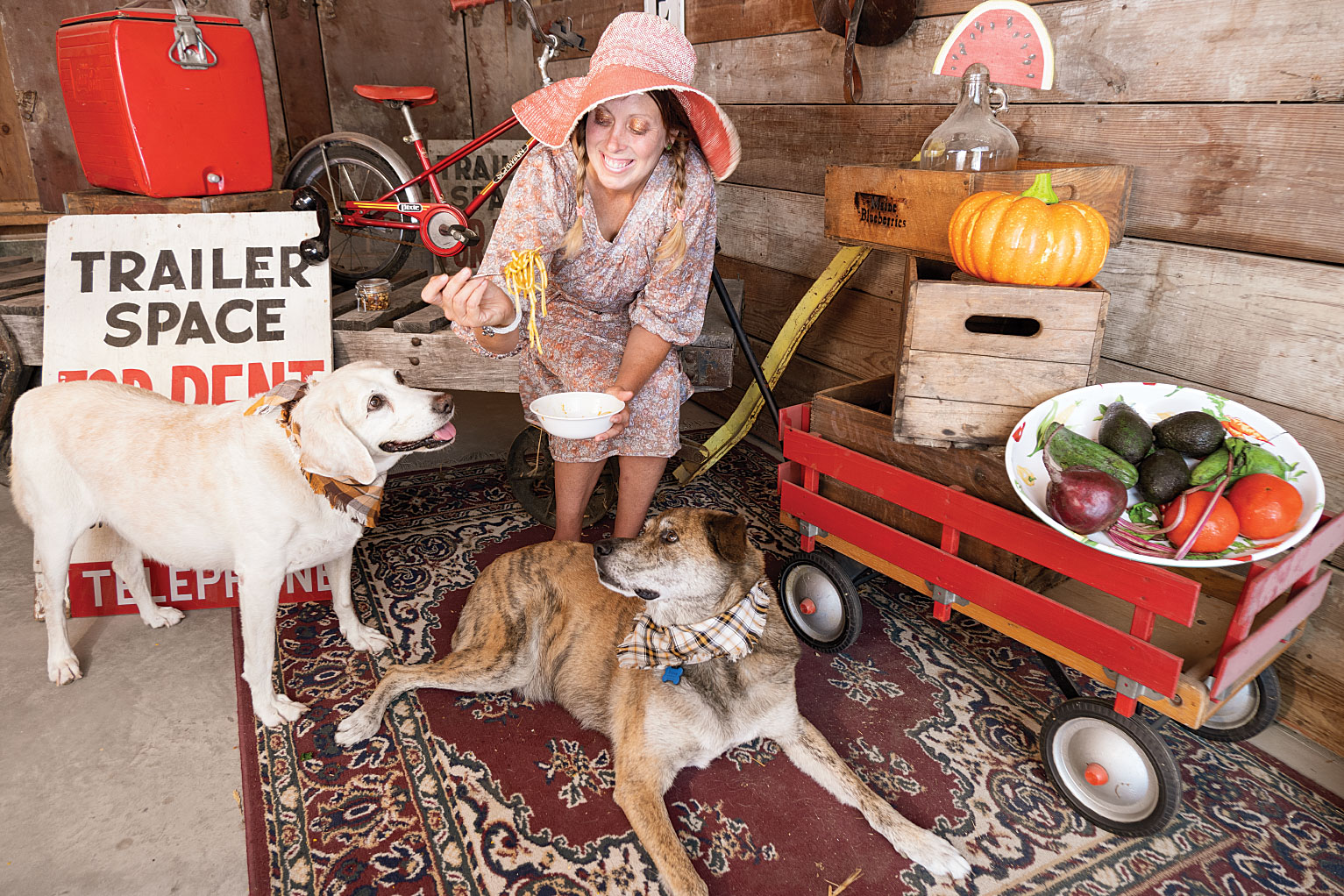 Rachael Johnson and her two dogs.