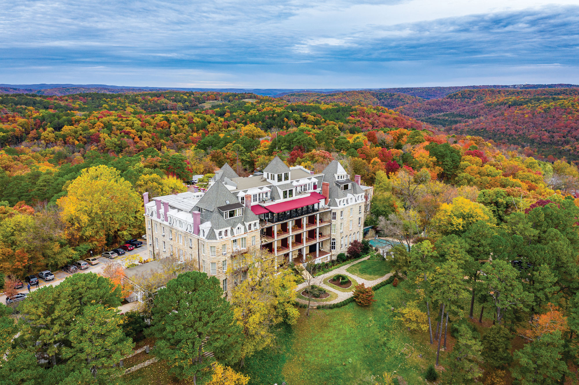 Cresent Hotel aerial fall