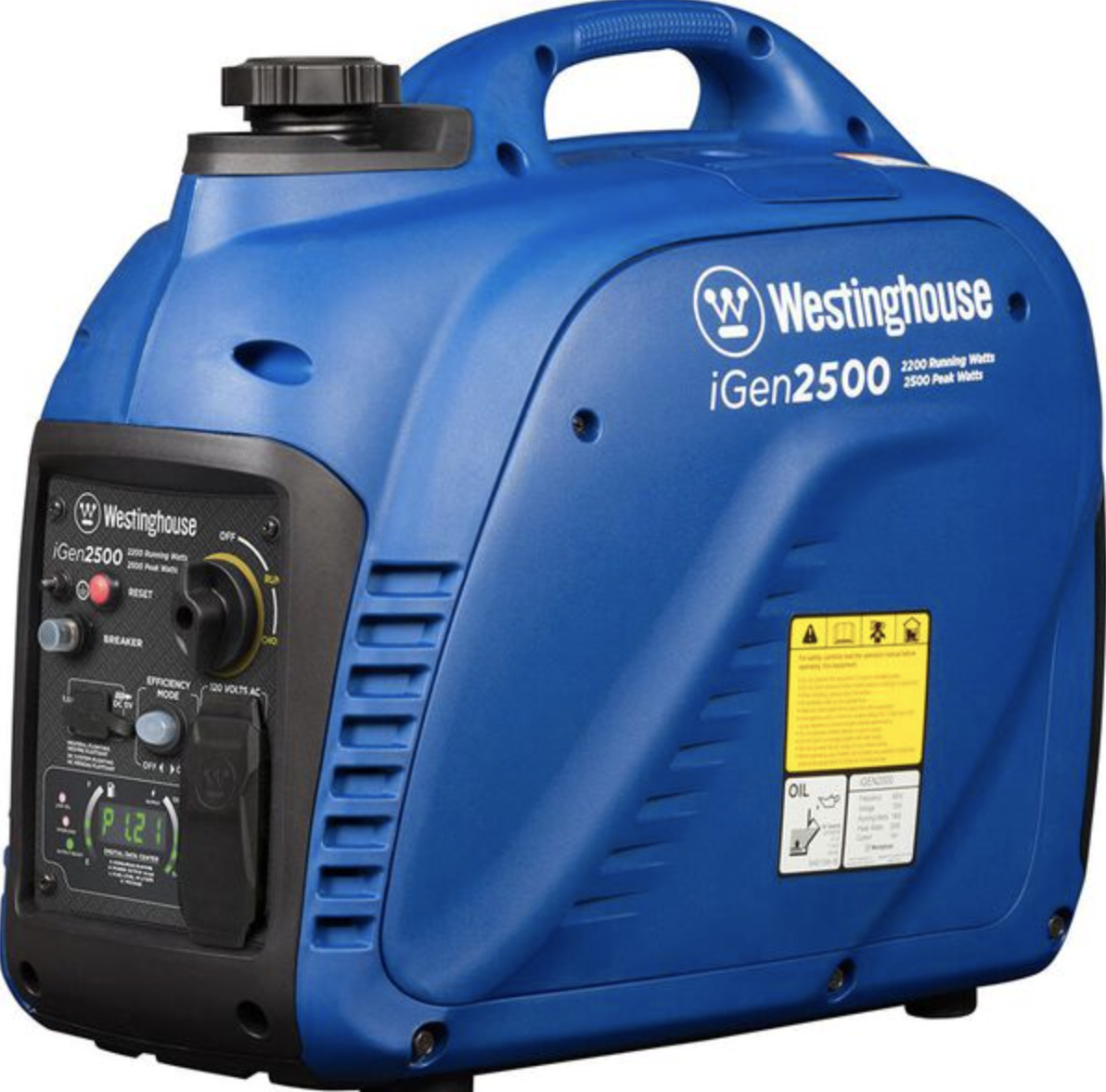 Westinghouse iGen2500 Portable Inverter Generator, 2200 Running Watts/2500 Peak Watts, Gas Powered