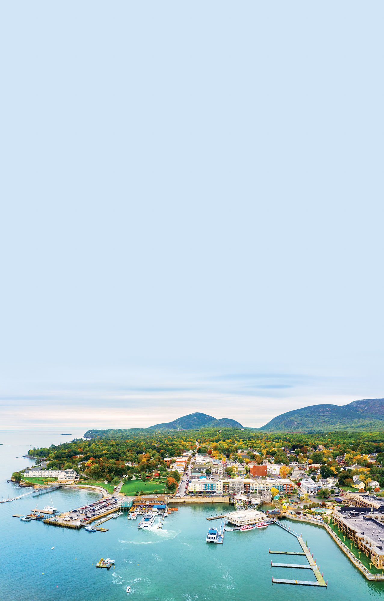 Aerial view of Bar Harbor, Maine