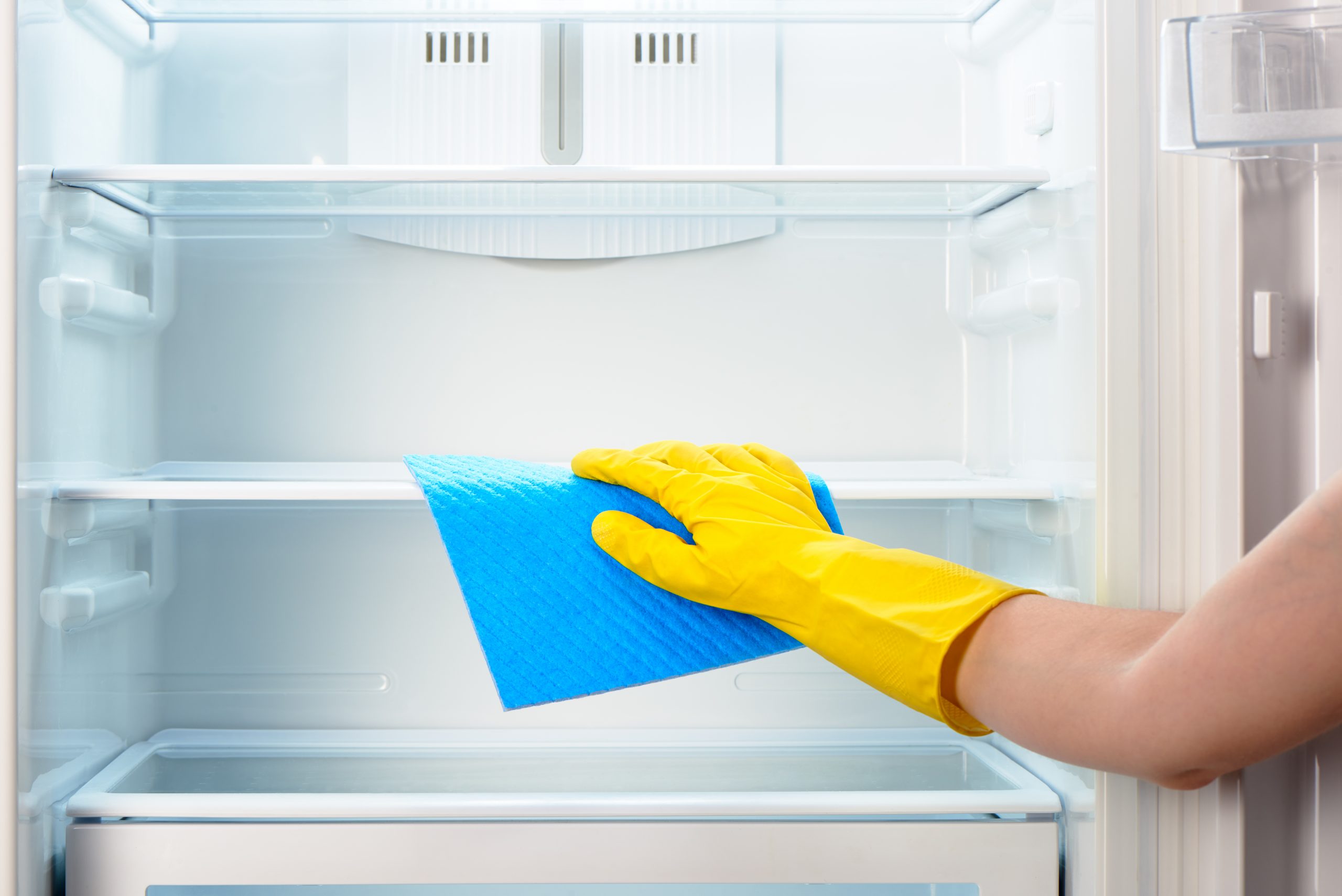 cleaning a refrigerator