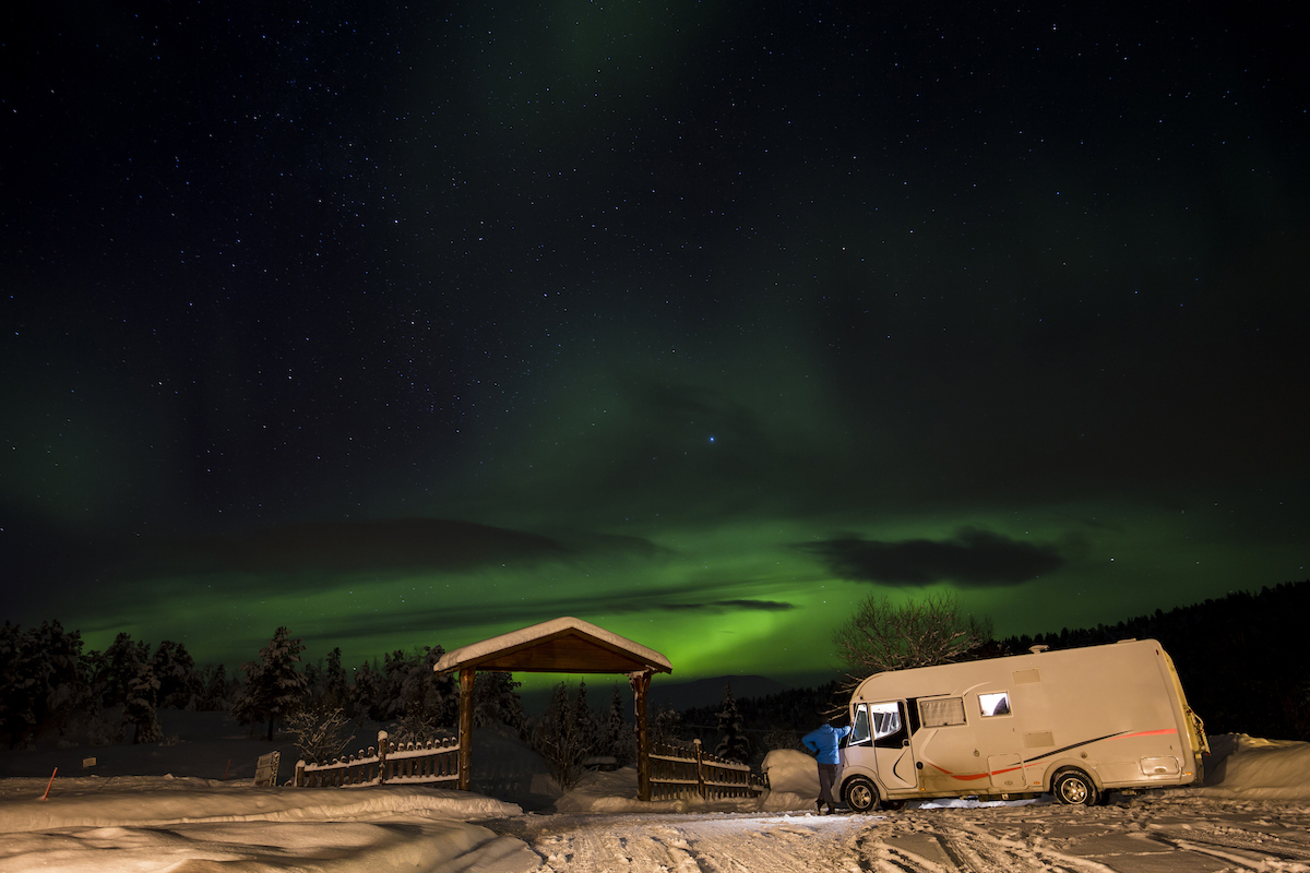 RV winter basecamp