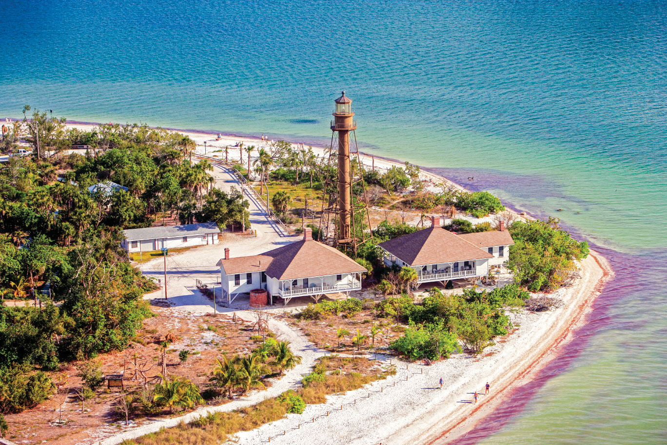 Aerial shot of sanibel lighthouse
