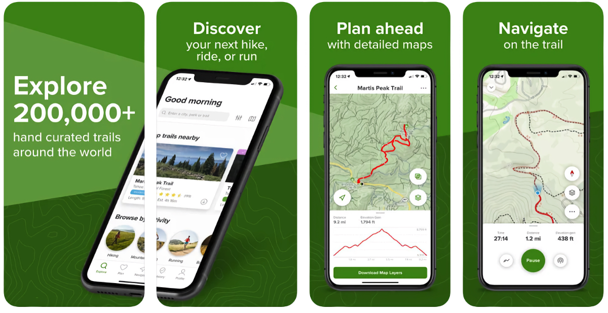 AllTrails app