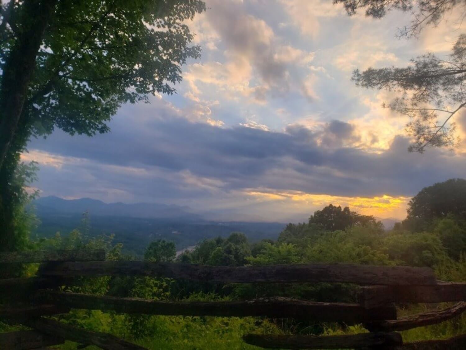 sunset over north carolina traveling alone