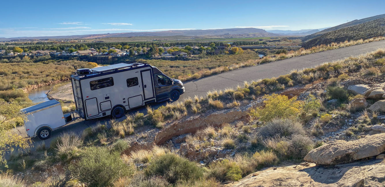 RV with Tow Trailer