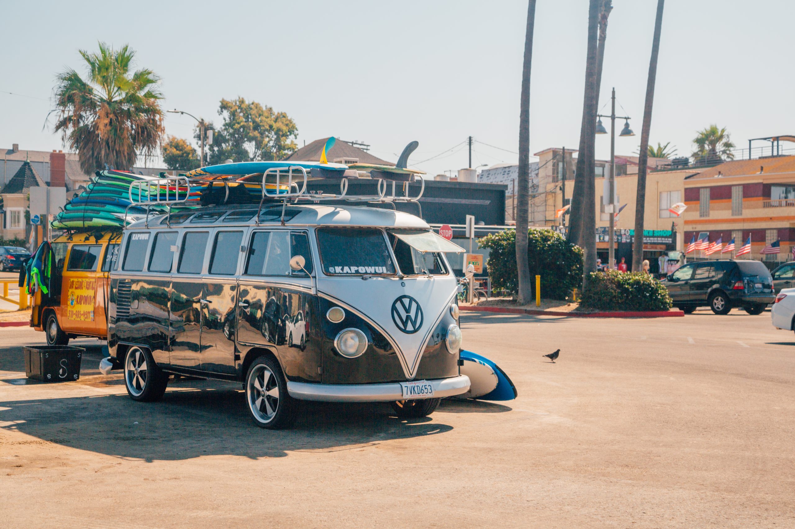 VW bus with surfboards, Venice Beach
