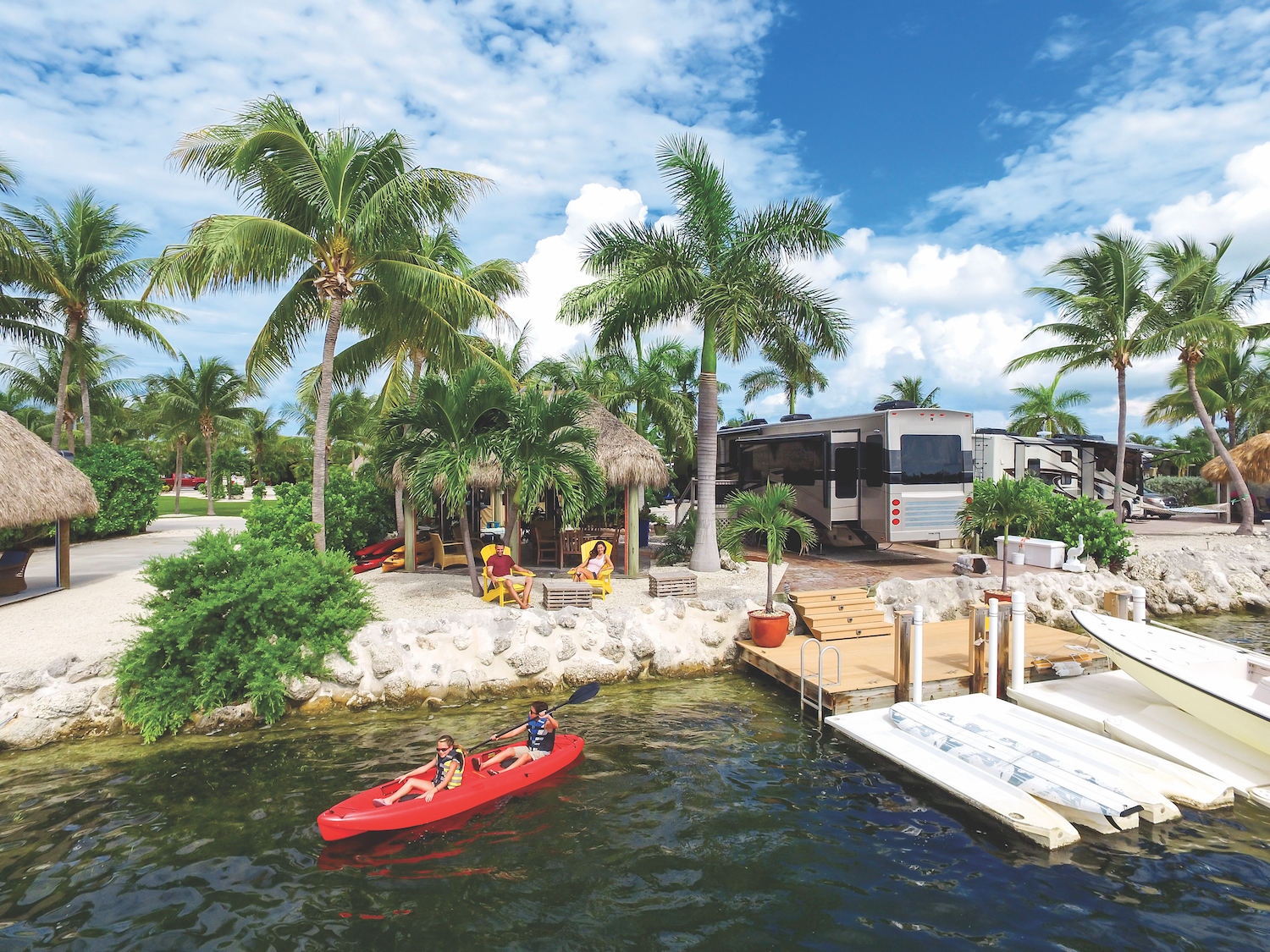 A kayak in the waters of the lower keys