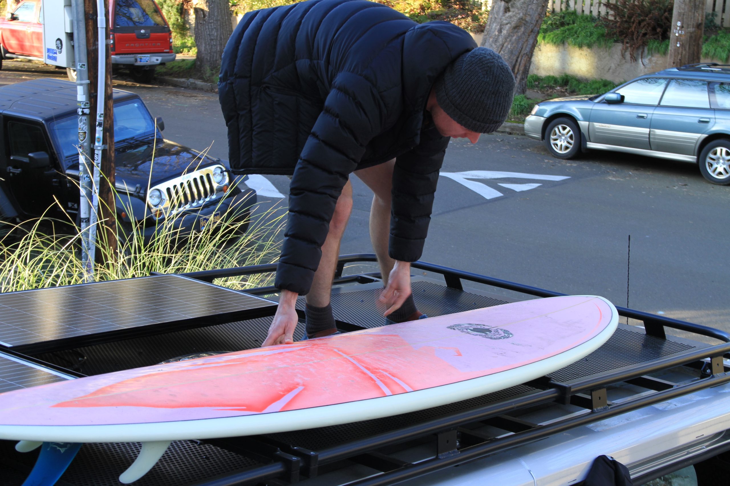 Look for an RV where you can mount your surfboard