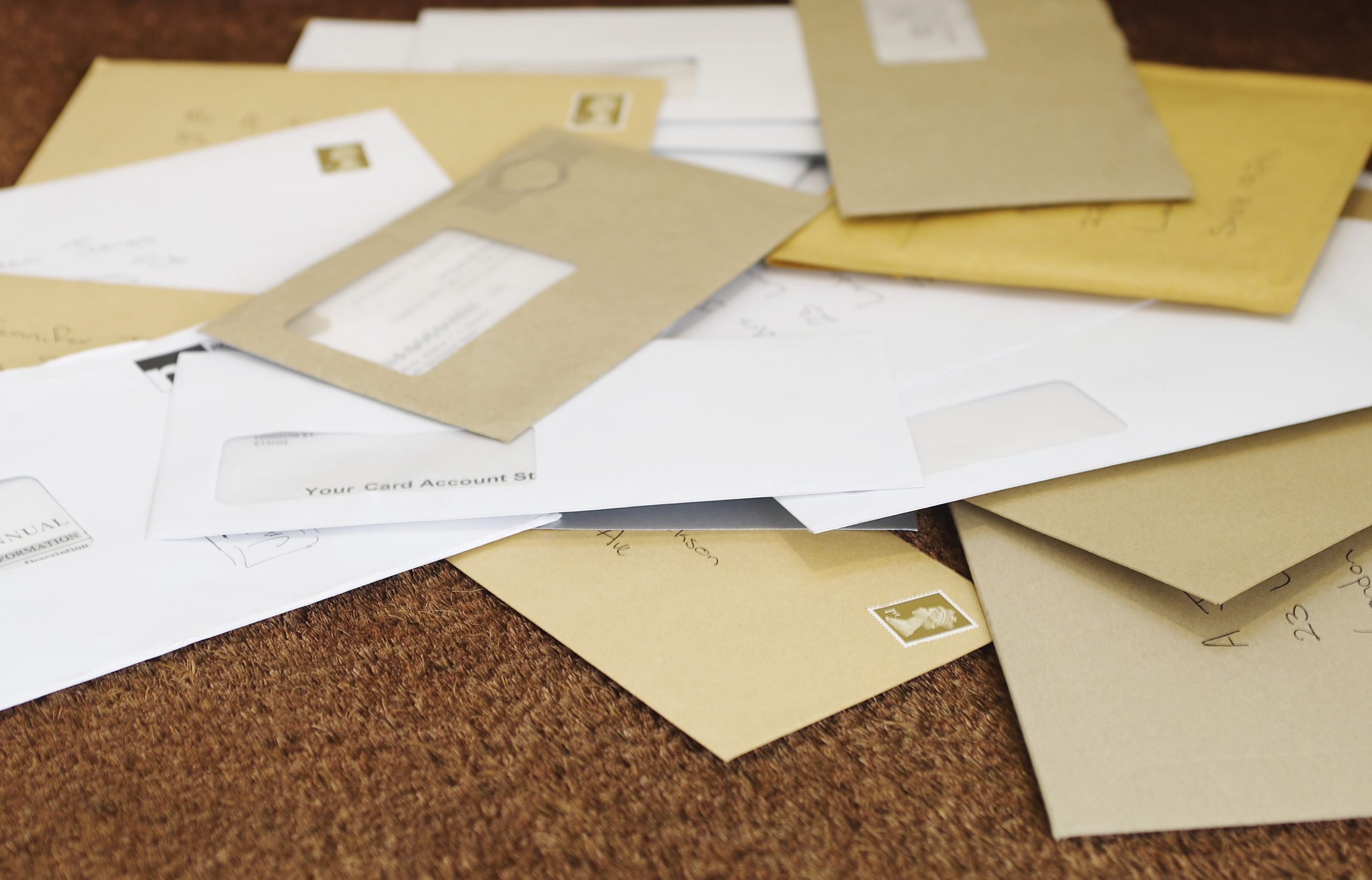 Mail Pile of Envelopes