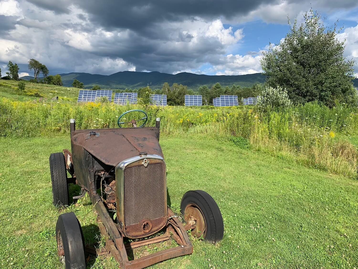 Tractor with Solar Panels-harvest-hosts-06-2022