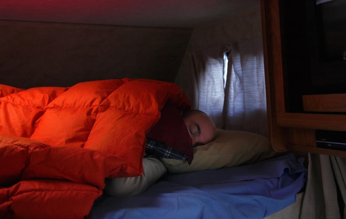 sleeping while RV camping
