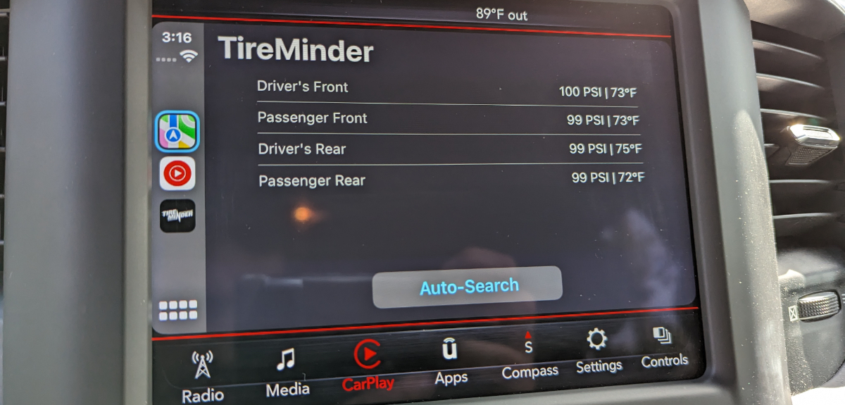 TireMinder Apple CarPlay