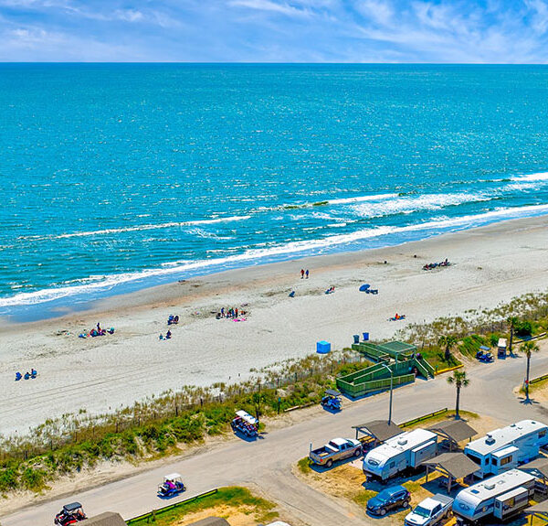 Aerial shot of a shoreline
