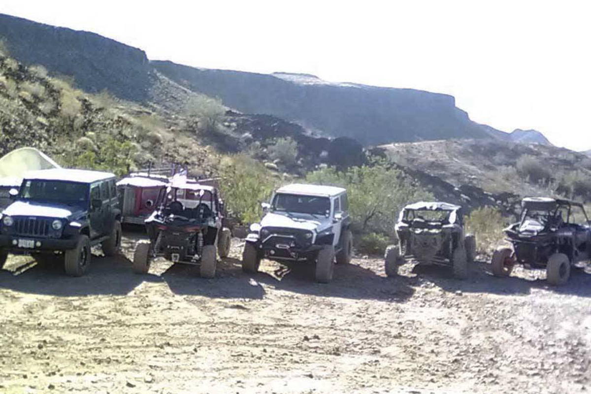 ATVs lined in a row.